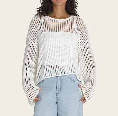 Suéter corto de punto abierto Vans Mila para mujer blanco talla pequeña AB3991 Foto 1 de 4