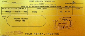 First National Pictures Invoice June 4 1925 Sally Silent Film - Picture 1 of 1