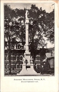 Vintage Postcard Delhi New York Soldier's Monument - Picture 1 of 2