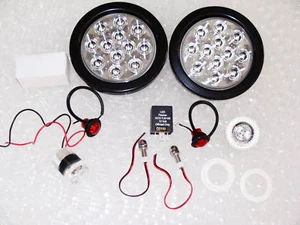 Fits JEEP TJ WRANGLER 2001 to 2006 4" LED Tail Light Kit clear lens - Picture 1 of 6