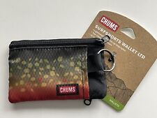 Chums Compact Surfshorts Wallet w/ Key Ring, 2 Zipper Pockets, ID Window 