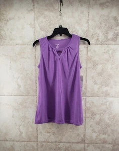 Amethyst Just Be Keyhole Purple Sleeveless Tank Top Tee Shirt Ladies Size S NWT - Picture 1 of 5