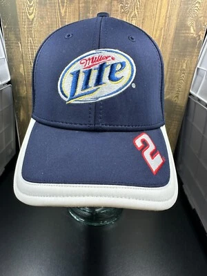 Gorra de béisbol Miller Lite Nascar Racing con logotipo bordado ajustable #2 Penske Foto 1 de 4