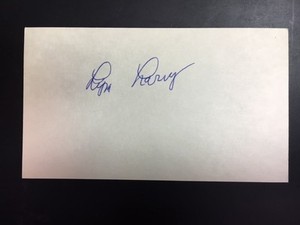 Lyn Larry(d.1973) NYY/Cards/Browns/Wash./Dodger Signed Postcard JSA Precert