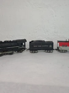 Asis Working #666 Marx O Cast Metal 0-4-2 Steam Locomotive Tin Tender & Caboose - Picture 1 of 18