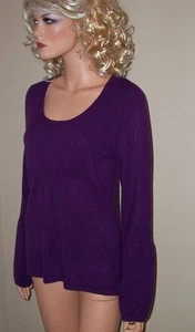 Neu mit Etikett $ 250 Design History pflaumenfarbener Kaschmirpullover L Passform Medium - Bild 1 von 4