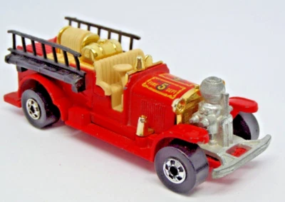 Camión de bomberos Hot Wheels antiguo número 5 1980 bonito Hong Kong Larry Wood - suelto Foto 1 de 4