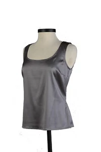 St John Knits Silk Tank,Top,Shell Gun Metal Gray Sz Small NWT MSRP $295 - Imagen 1 de 2