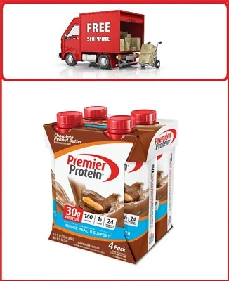 Premier Protein Chocolate Peanut Butter High Protein Shake, 11 fl oz, 4 Ct - Image 1 of 3