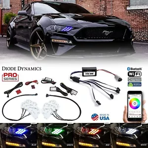 Juego de faros DRL y controladores LED RGBWA multicolor para Ford Mustang 18-19 - Imagen 1 de 12