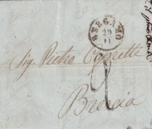 C19527-LOMBARDO VENETO, PREF., DA BERGAMO A BRESCIA, A PIETRO CAPRETTI, 1860 - Imagen 1 de 2