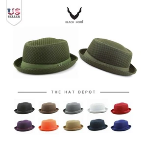 Porkpie Hat - Light Weight Classic Soft Cool Summer Mesh Porkpie Hat 7060 - Picture 1 of 19