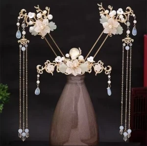 Traditional Chinese Style Hanfu Hair Pins And Hair Comb Accessory Set - Picture 1 of 1