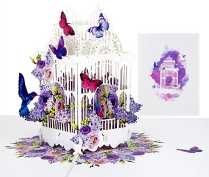 LIMAH® Voliere Pop Up 3D Geburtstagskarte - Bild 1 von 6