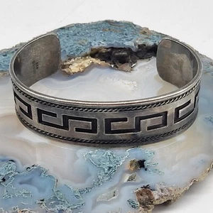 Brazalete México Estampado Onda de Agua Esterlina 925 - Imagen 1 de 11