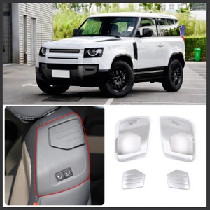 4 PIEZAS Limpieza de Interruptor de Ajuste de Asiento ABS Cromado para Land Rover Defender 90 - Imagen 1 de 7