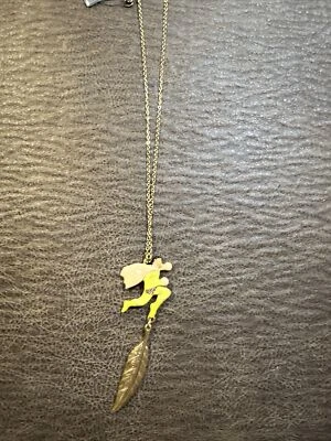 Collar de cobre pluma y héroe amarillo joyería peregrina Foto 1 de 3
