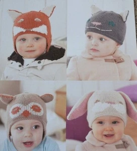 (50) Knitting Pattern - Baby / Children's Animal Character Hats Birth - 7 Years - Picture 1 of 6
