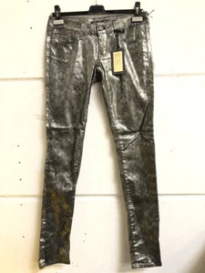 Mavi Ladies Pants Serena Low-Rise, Super Skinny Silver Snake W27 L33 - Picture 1 of 4