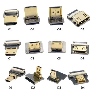 FPV Typ A Buchse HDMI auf Micro HDMI Typ D Aufwärtswinkel Winkel Stecker Buchse Ellbogen HDTV - Bild 1 von 6