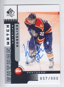 2001-02 UD SP AUTHENTIC KRISTIAN HUSELIUS RC AUTOGRAPH /900 FUTURE WATCH ROOKIE - Picture 1 of 1