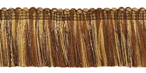 Braun Elfenbein Creme/1 3/4" Bürste Fransenborte/Espresso Latte/Verkauft vom Hof - Bild 1 von 1