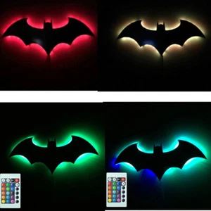 The Batman Logo LED Night Light Wireless Remote Control Lamp Kid Room Decoration - Picture 1 of 10