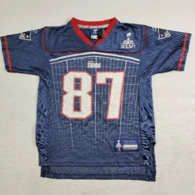 CAMISETA JUVENIL NUEVA ENGLAND PATRIOTS GRONKOWSKI 2011 SUPER BOWL 46 REEBOK NFL TALLA M Foto 1 de 4