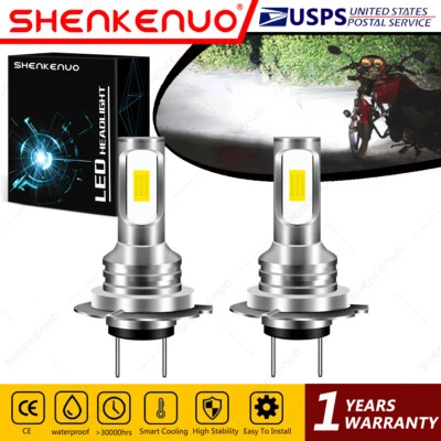 For BMW S1000RR 2009-2017 S1000XR 2015-2017 2X H7 LED Headlights Bulbs White YTB - Image 1 of 4