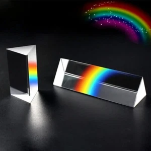 Optical Glass Crystal Triangular Prism Photography Physics Teaching Light Spectr - Picture 1 of 7