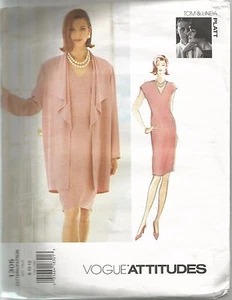 Vogue Sewing Pattern1305, Tom, Linda Platt, Dress, Jacket, Size 8-12, Uncut - Picture 1 of 1
