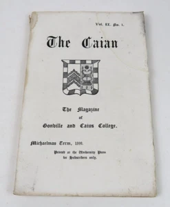 The Caian The Magazine of Gonville & Caius College Cambridge UK 1899 Vintage - Picture 1 of 10
