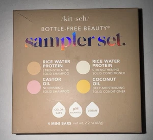 KITSCH SAMPLER SET 4 MINI BARS RICE WATER CASTOR COCONUT SHAMPOO & CONDITIONER - Picture 1 of 1