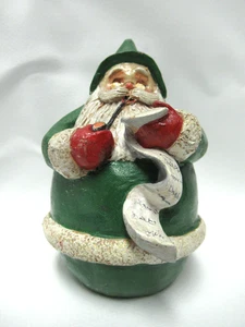 Vintage Jim Shore früher Roly Poly runder Weihnachtsmann mit Liste JS 1980 Weihnachten 4 Zoll - Bild 1 von 6