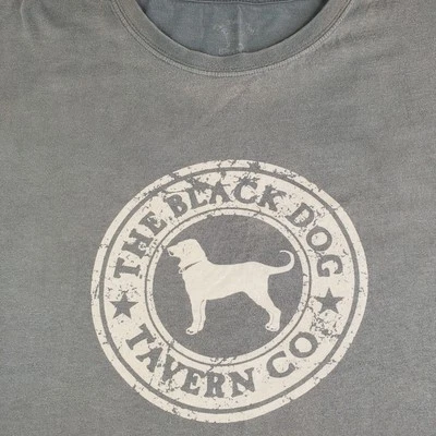 Черная собака таверна экипажа рубашка мужчин 2XL армия зеленый двусторонний недостатки читать - Изображение 1 из 4