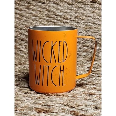 Taza de viaje Rae Dunn WICKED WITCH Halloween aislada de acero inoxidable naranja Foto 1 de 4