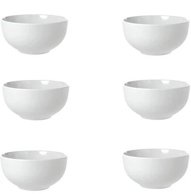 6 LARGE WHITE MELAMINE Bowls , 700ml, breakfast cereal noodle rice - Image 1 of 3