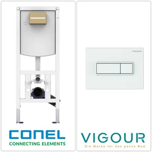 CONEL WC Vorwandelement Unterputz Spülkasten VIGOUR TEES Betätigungsplatte weiß - Bild 1 von 5