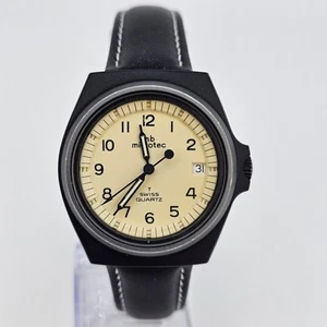 Reloj para hombre TRASER H3 36 MM esfera crema fecha nuevo correas de cuero negro batería nueva - Imagen 1 de 13