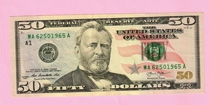 June 25, 1965 6-25-1965 $50 Birthday /Anniversary Note  MA62501965A Series 2013 - Picture 1 of 2