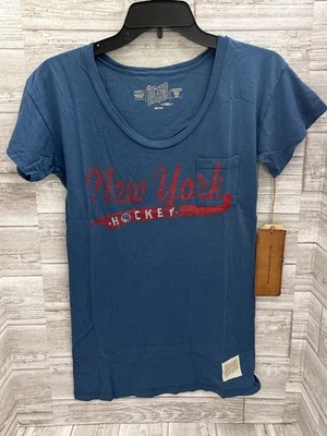 Camiseta para mujer New York Rangers azul retro marca vintage camiseta NHL NUEVA CON ETIQUETAS XS Foto 1 de 3