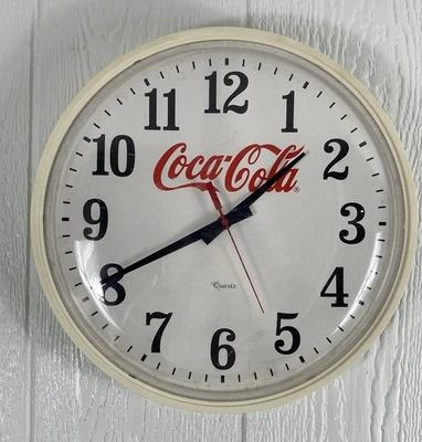 Reloj Vintage Coca Cola Hanover Cuarzo 14" Redondo Probado Funciona Foto 1 de 4