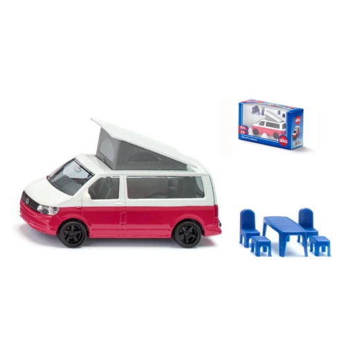 VW PULMINO CON ACCESSORI 1:50 Siku Campers-Roulottes Modellino Nuovo - Immagine 1 di 3