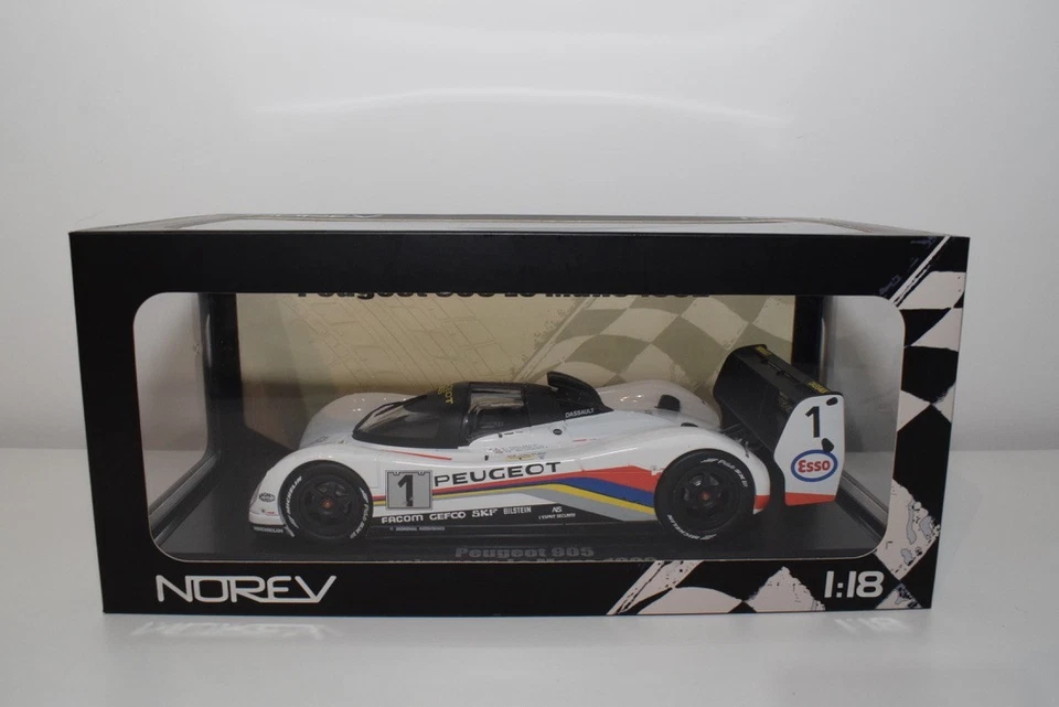 B86 1:18 NOREV 184770 PEUGEOT 905 LE MANS BLUNDELL WARWICK DALMAS #1 MIB - Immagine 1 di 4