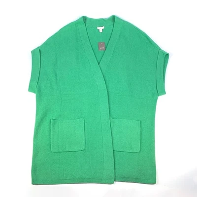 NUEVO CON ETIQUETAS J Jill Chaleco Cárdigan Frente Abierto Para Mujer Talla XL Verde Jade Mangas Bolsillos Foto 1 de 4