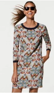 New J Crew Misty Fog Floral Medallion Silk Shift Dress 0 - Picture 1 of 9