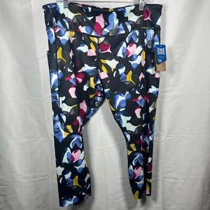 Brooks method 3/4 tights women’s XXL black multicolor compression lightweight - Picture 1 of 4