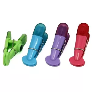 Chef Craft 4pc Plastic Magnetic Memo Clip / Bag Clip Set - Picture 1 of 3