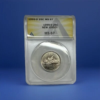 1999-D 25c MS67 New Jersey STATE QUARTER Anacs Graded Certified - Image 1 of 2