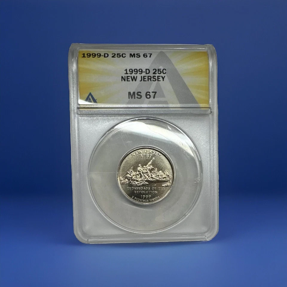 1999-D 25c MS67 New Jersey STATE QUARTER Anacs Graded Certified - Image 1 of 2